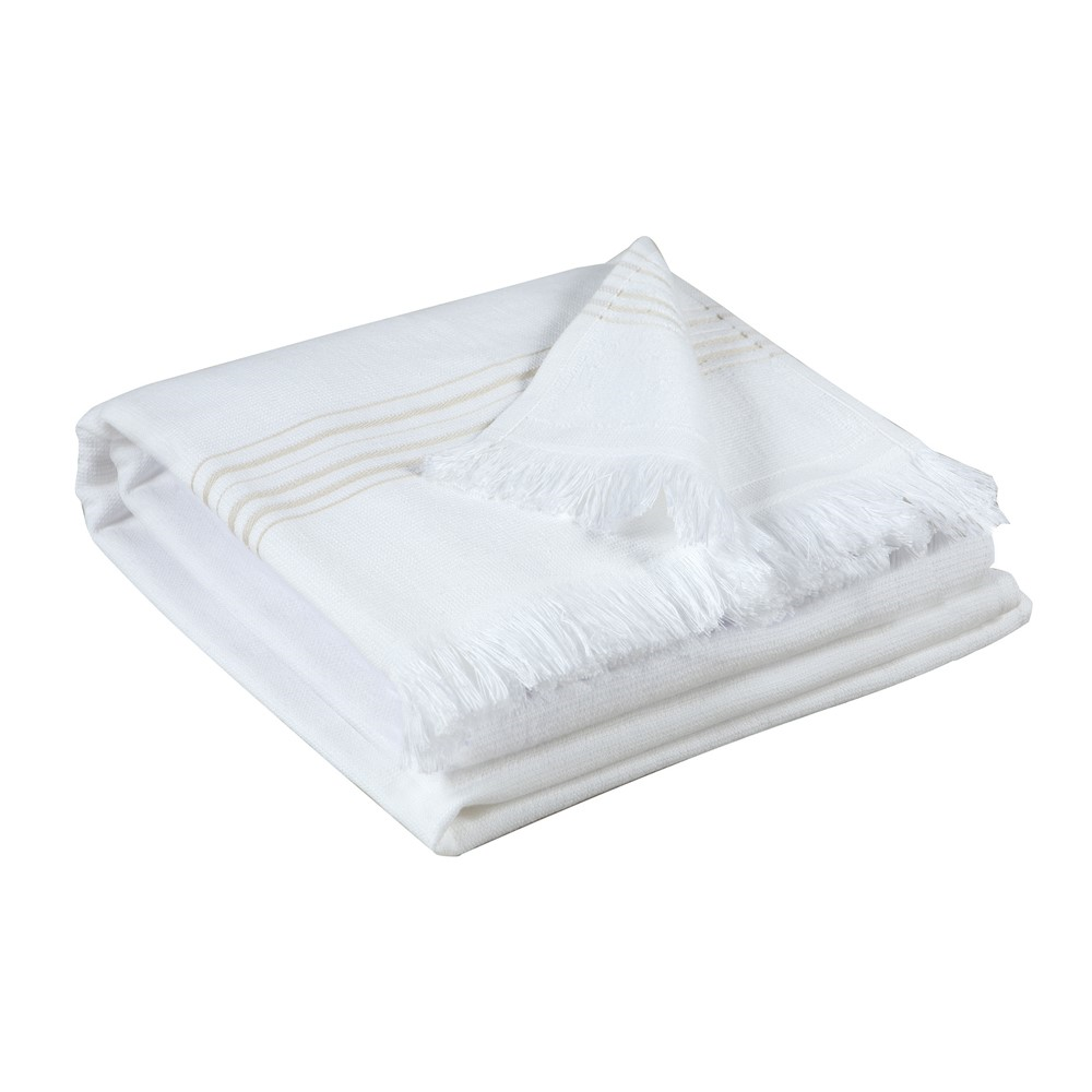 Cancun Pair of hammam towels, 90 x 180cm, Neige-0