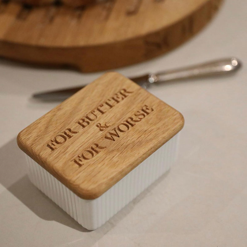 For Butter & For Worse Butter dish, 11.5 x 9.5 x 5cm, Oak-0