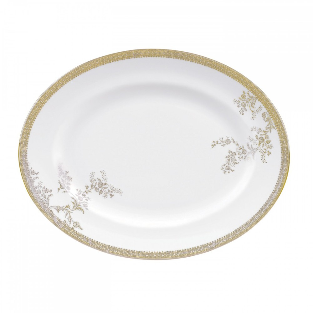 Vera Wang - Lace Gold Oval dish, 35cm-0