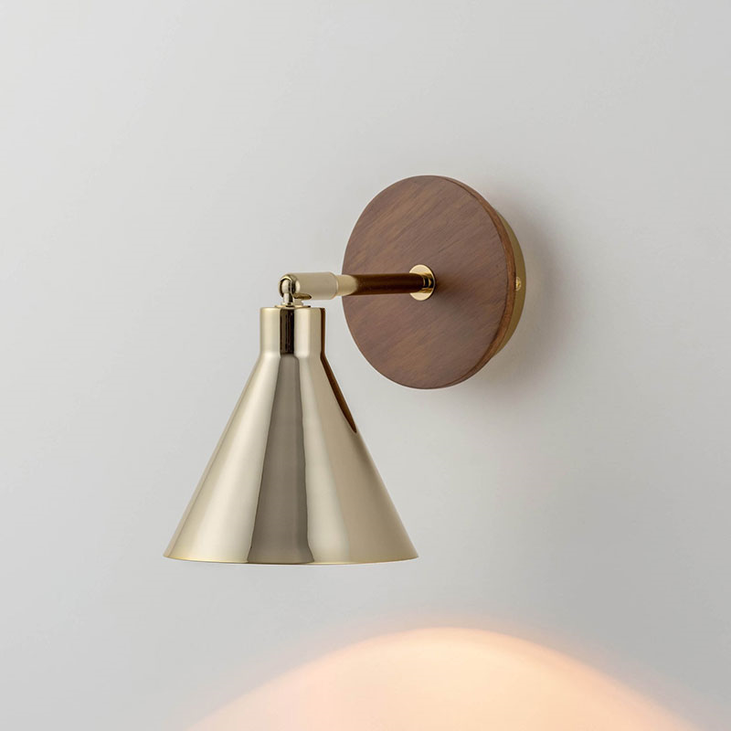 Cone Wall Light, H13.5cm, Brass-3