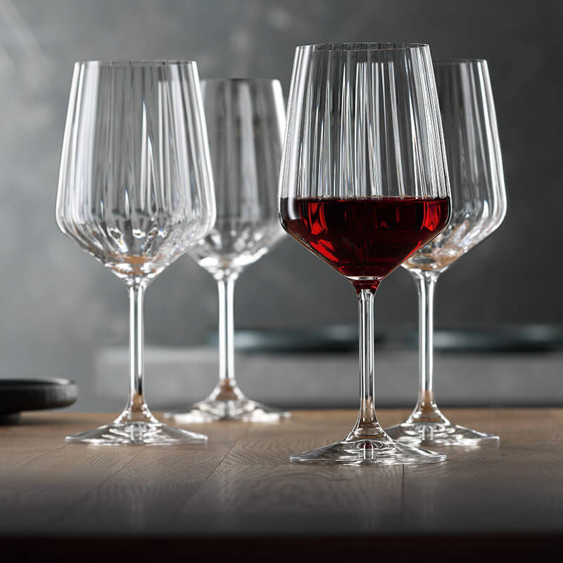 LifeStyle Set of 4 Red Wine Glasses, 630ml, Clear-0