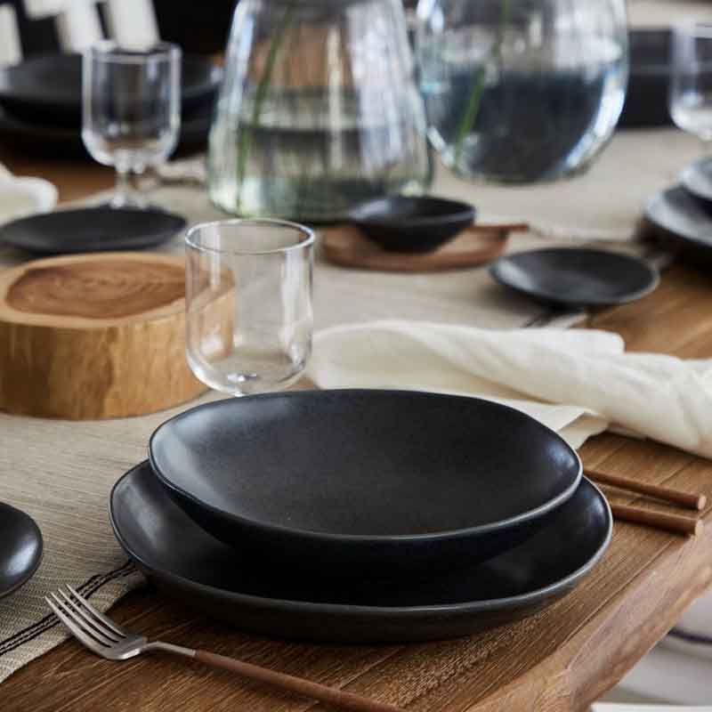 Livia Set of 6 Pasta Bowls, D23cm, Matte Black-1