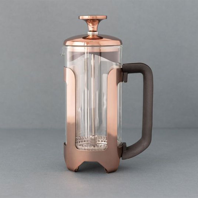 Roma Stainless Steel Cafetière, 3 Cup, Copper-0