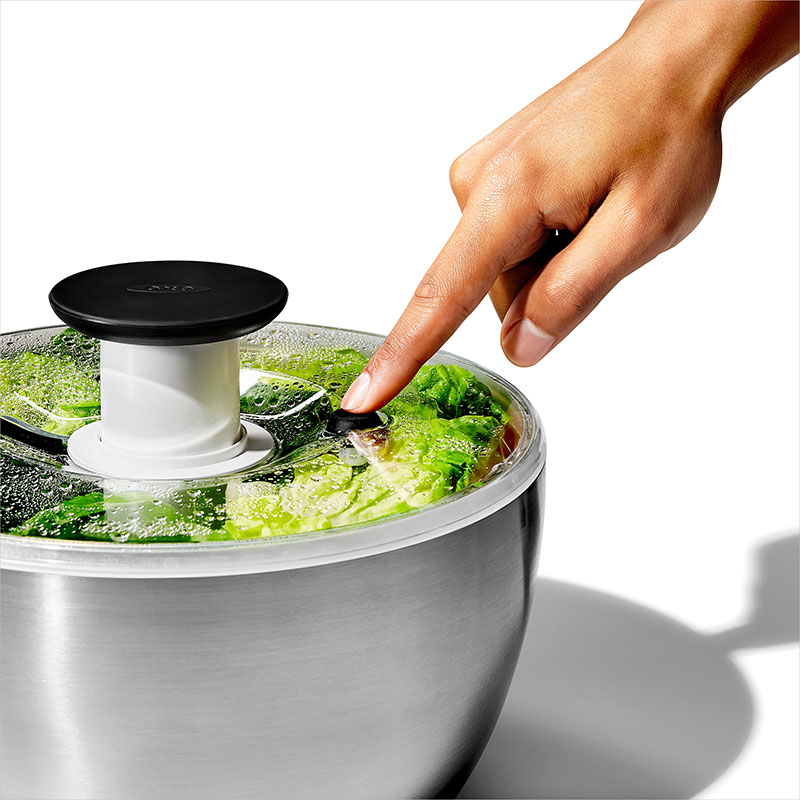 Salad Spinner, Stainless Steel-3