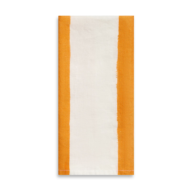 Stripe Linen Napkin, 50cm x 50cm, Orange-2