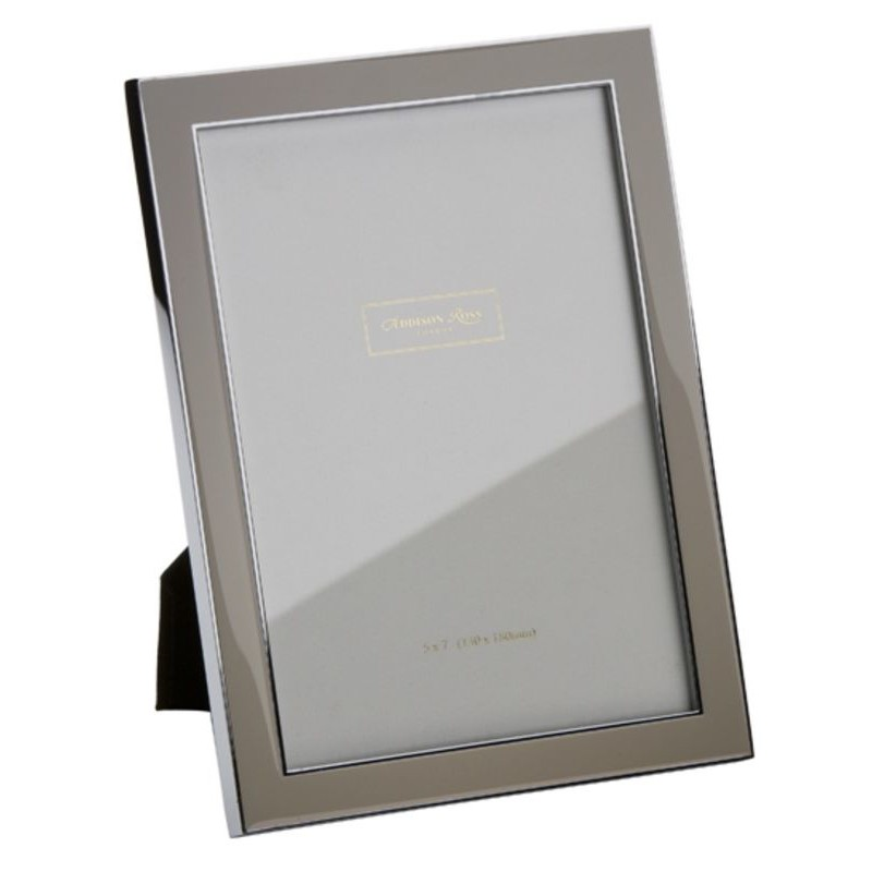 Enamel Range Photograph frame, 5 x 7" with 15mm border, Taupe With Silver Plate-0