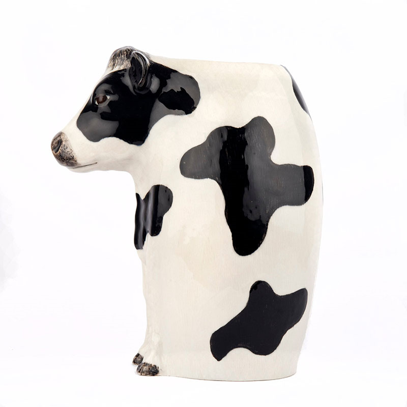 Friesian Cow Flower Vase, H23cm, Black/White-2