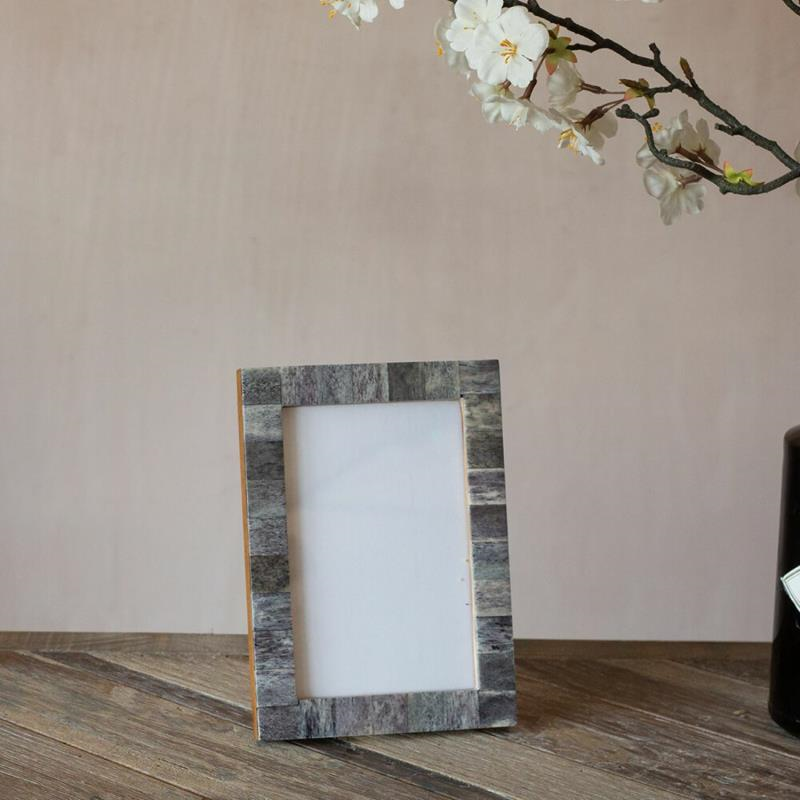 Bone Photo Frame, 6 x 4", Gray-0