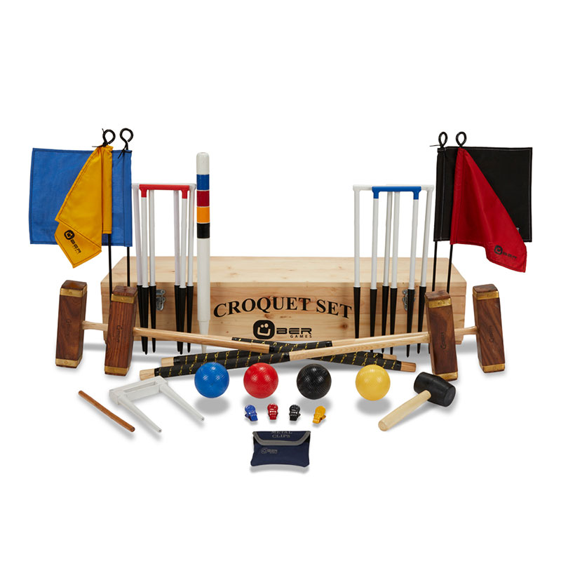 Championship 4 Player Croquet Set with Wooden Box-0