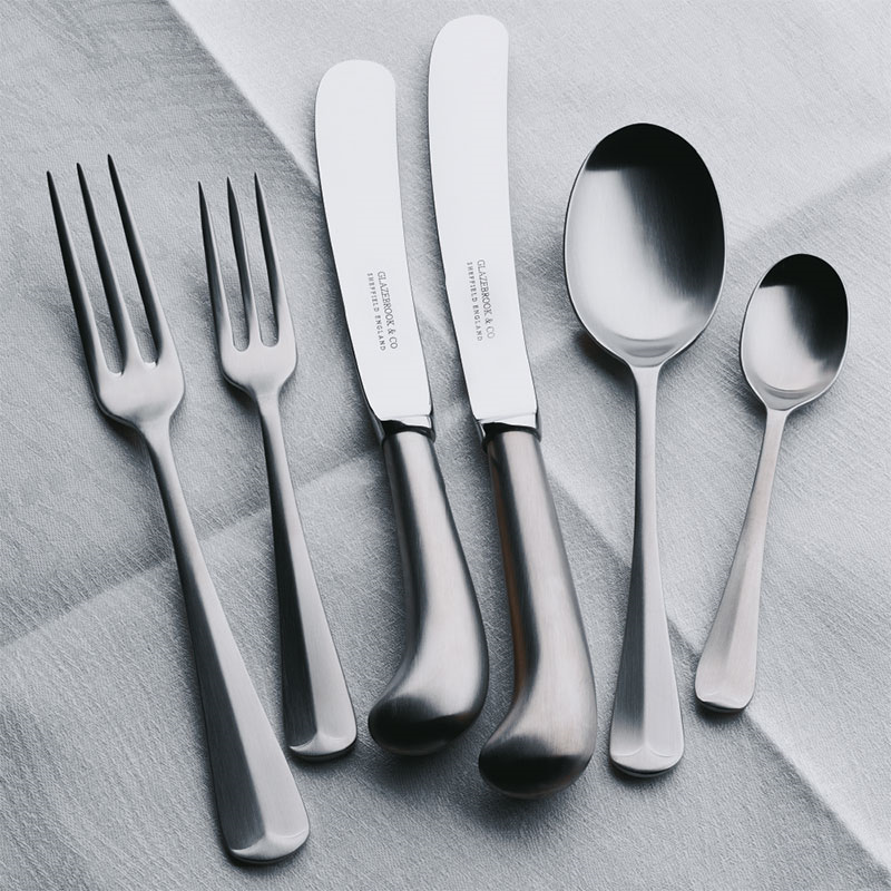 7-piece Place Setting, Rattail & Pistol, Stainless Steel, Mirror Finish-0