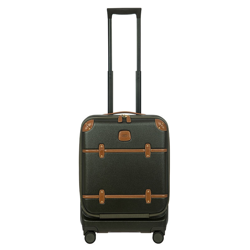 Bellagio Carry-On Suitcase with Front Pocket, H55 x L38 x W23/27cm, Olive-5