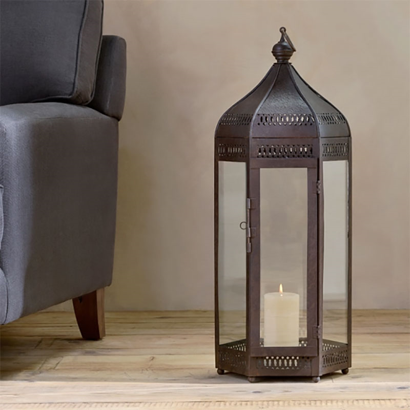 Shalena Lantern, H74cm, Rust-0