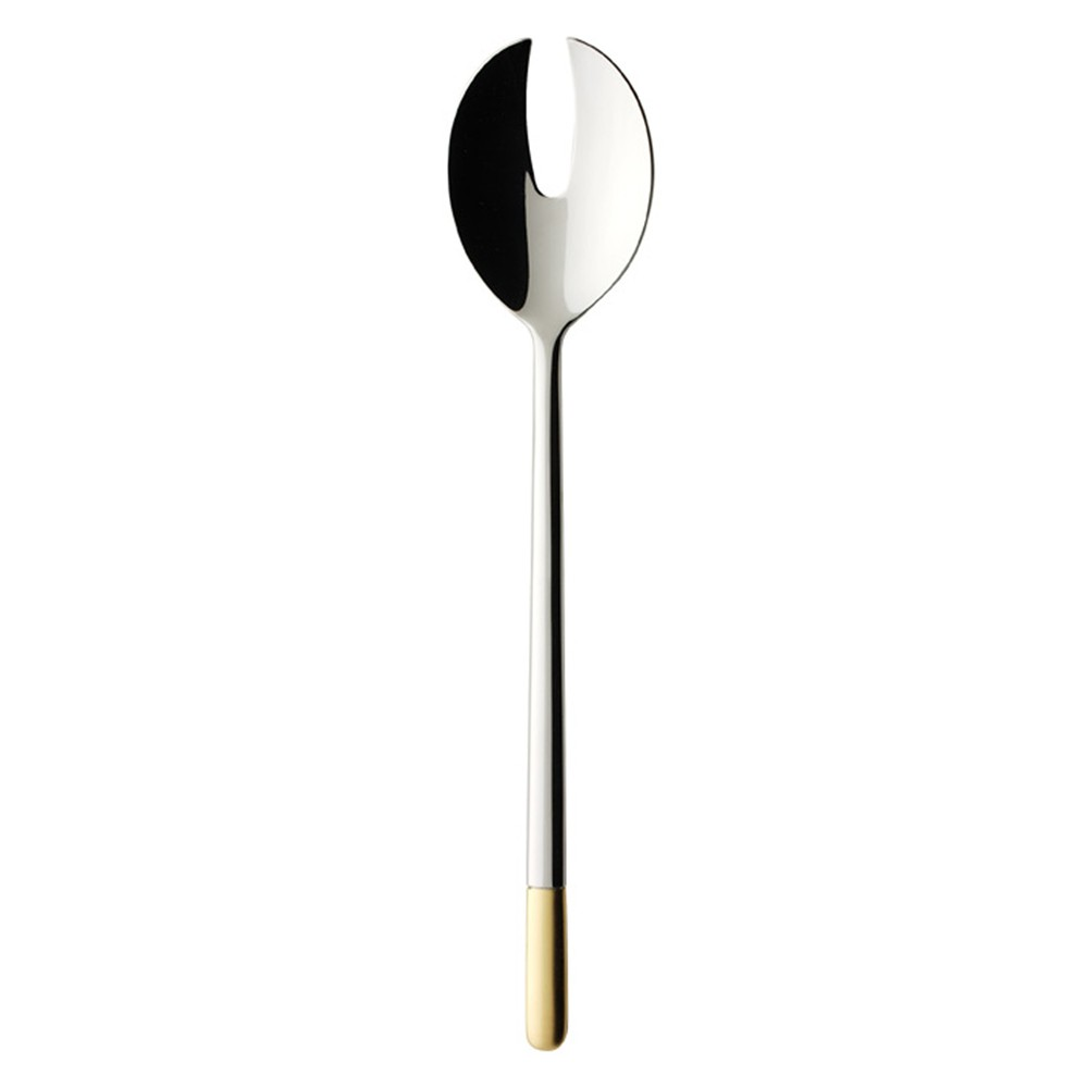 Ella Salad serving fork, stainless steel with partial gold plate-0