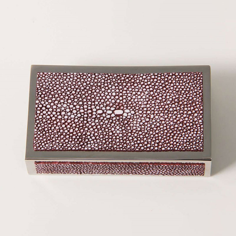 Large Match Box Holder, 13 x 7cm, Mulberry Shagreen-2