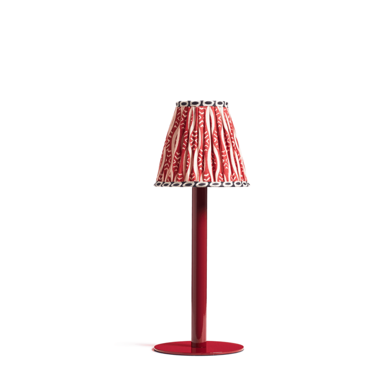 Ziara Wireless Table Lamp and Roa Shade, H48cm, Red-0