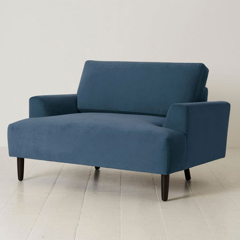 Model 05 Velvet Love Seat, Teal-2