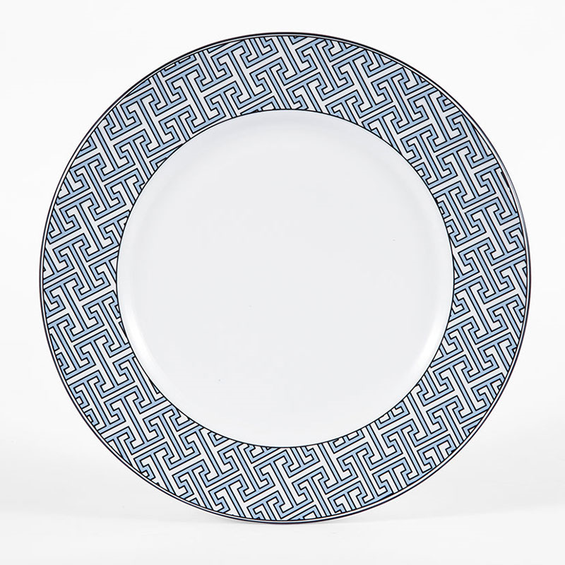 Maze Set of 2 Dinner Plate, D26cm, Cornflower Blue-0