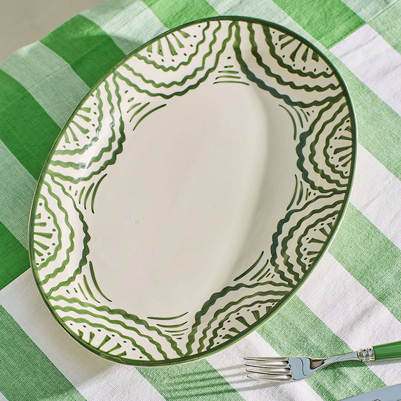 Ondas Serving Platter, L36 x W26.5cm, Green-5