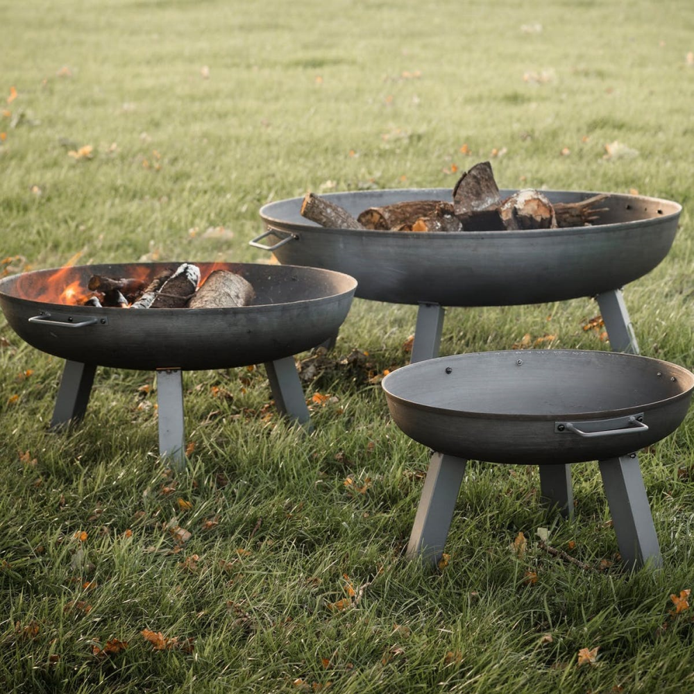 Foscot Small fire pit, H34.5 x W55 x D55cm, Black-2