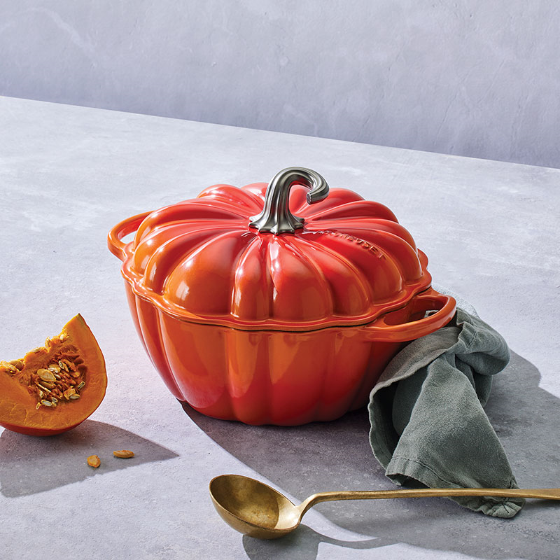 Signature Cast Iron Pumpkin Casserole, 24cm, Volcanic-5