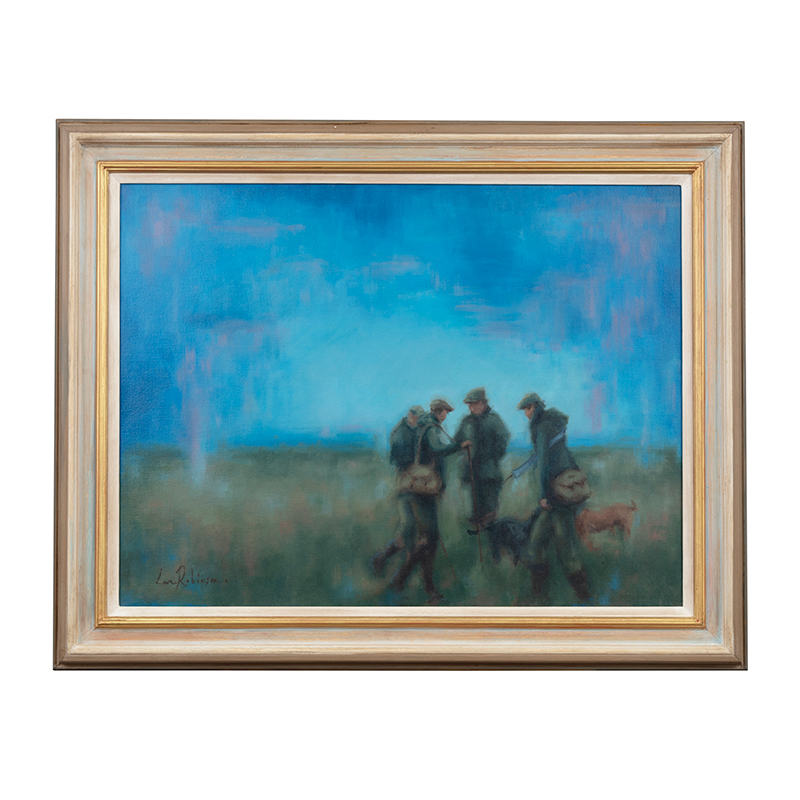 Shooters Gathering Framed Oil Painting on Canvas, 79 x 99cm, Multi-0