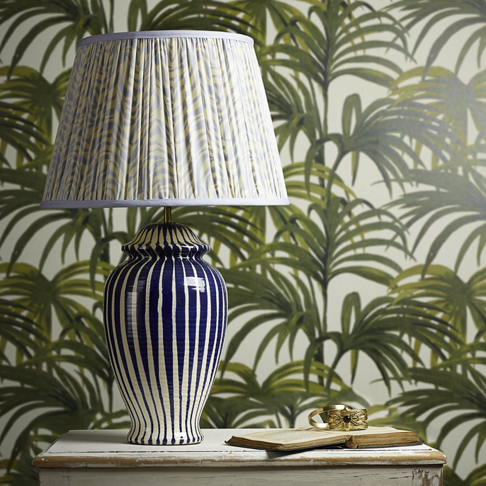 Lottie Table lamp - base only, Cobalt Blue Stripes-0