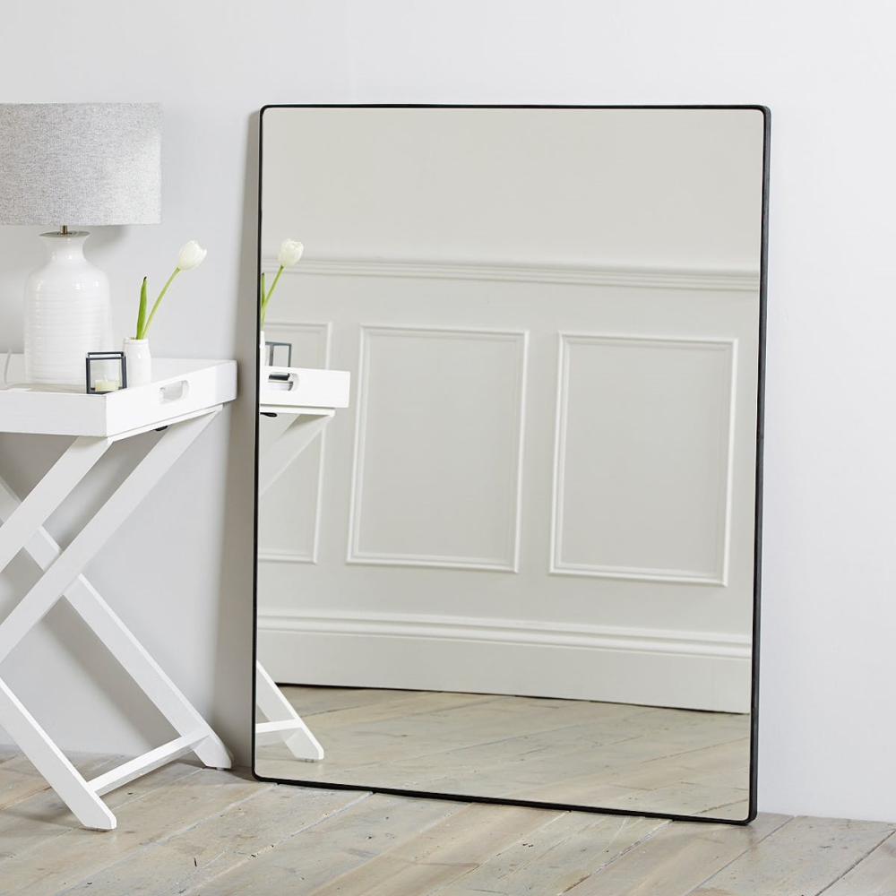 Chiltern Rectangular mirror, 113 x 88cm, Black-0