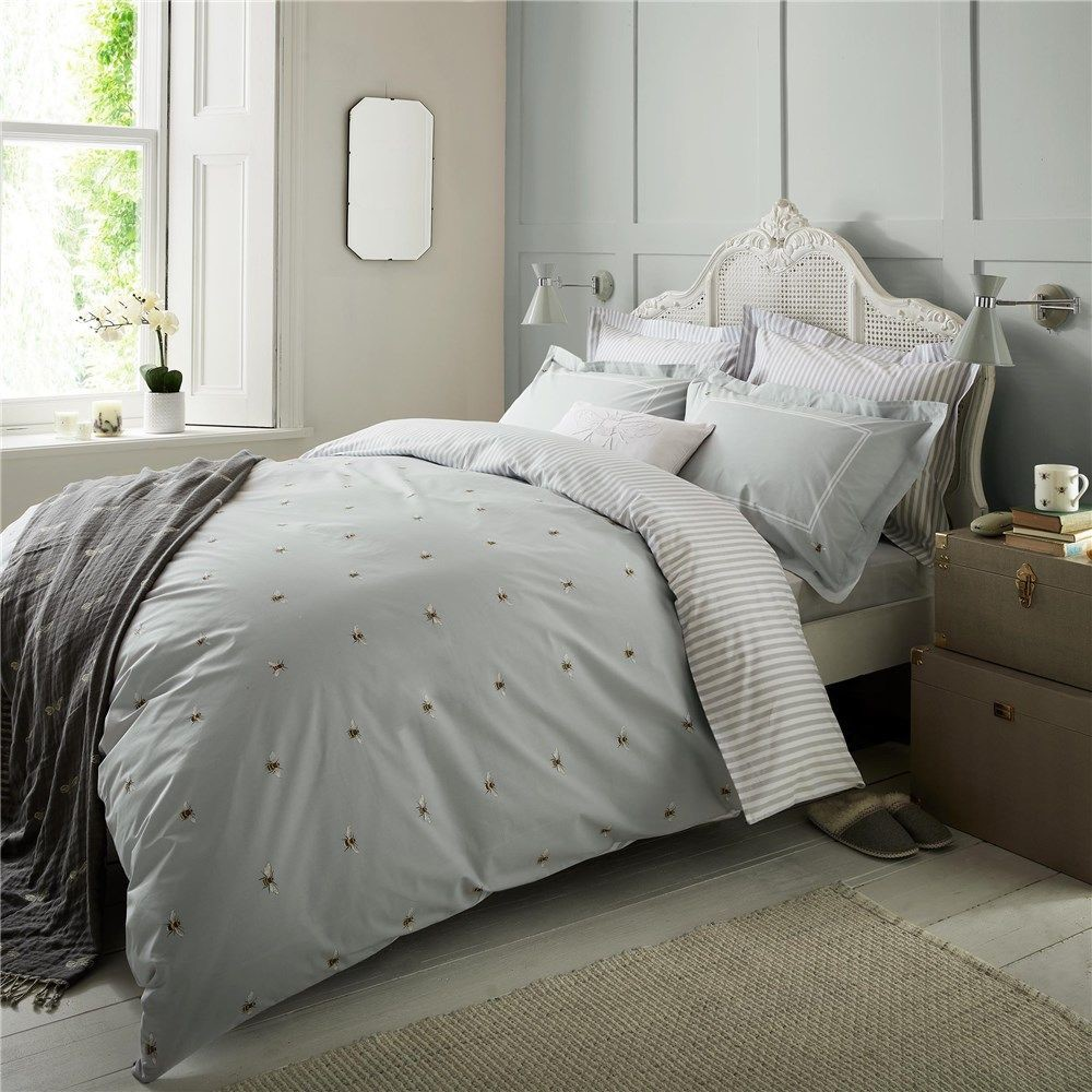 Bees Double size bedding set, 200 x 200cm, Duckegg-1