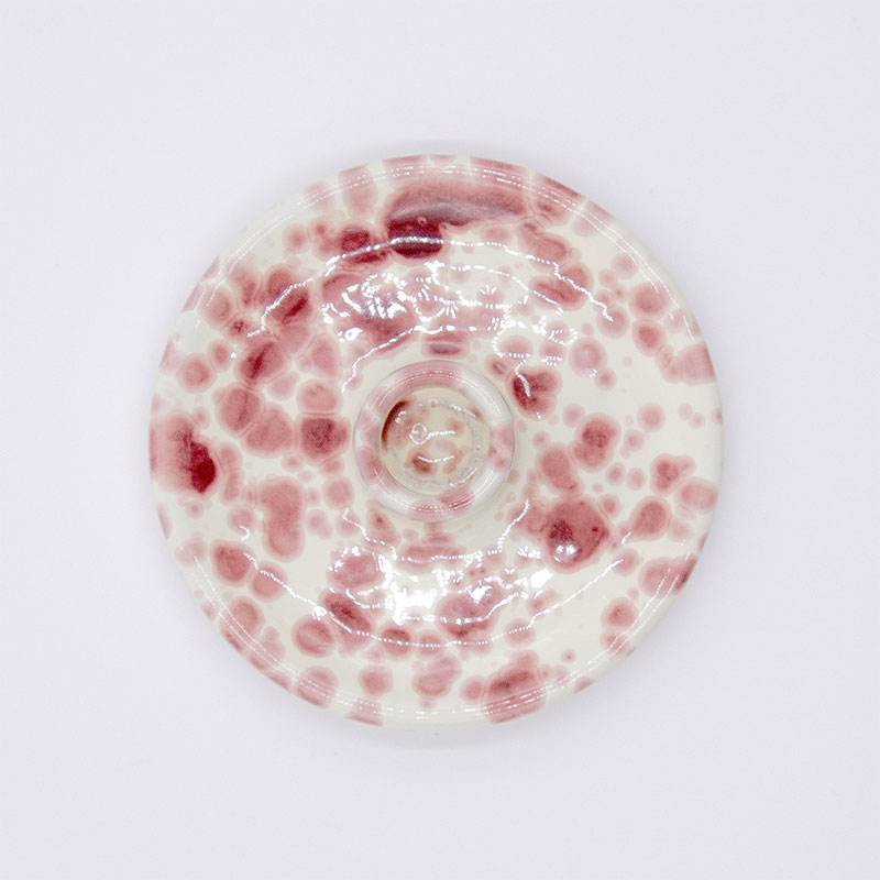 Splatter Candle Holder, Cranberry-2