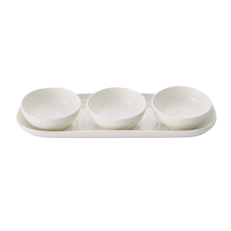 3 bowl & tray set, White-0