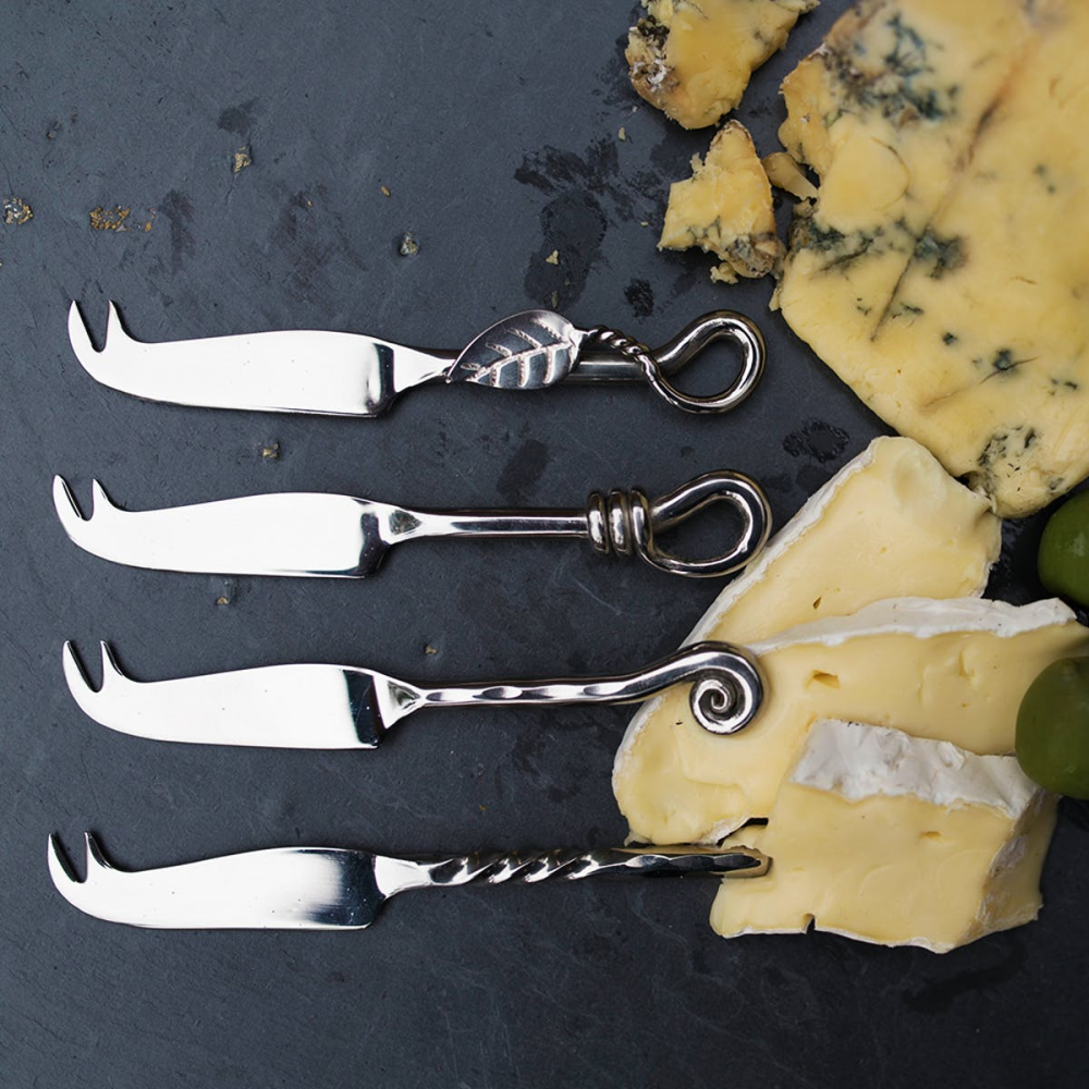 Mixed Designs Set of 4 mini cheese knives, 11cm, Stainless Steel-2