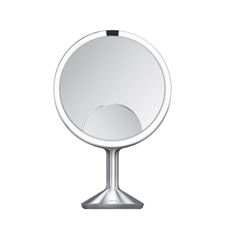 Sensor Mirror Trio Max with Touch-Control Brightness, D25cm, Brushed Stainless Steel-0