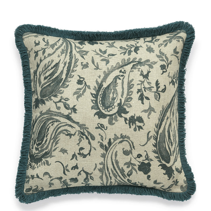 Wilde Cushion Cover, 51 x 51cm, Blue / Mustard-1