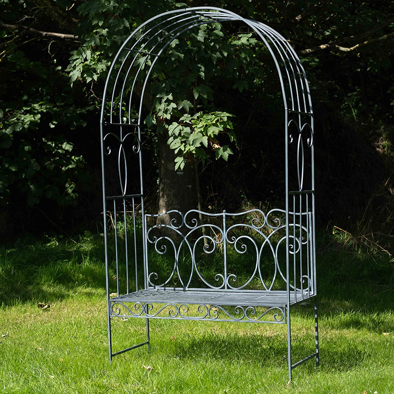 Heritage Bench Arbour, Antique Grey-1