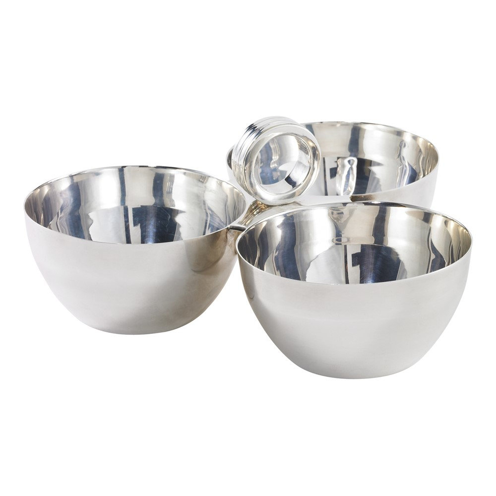 Montgomery 3 section nut bowl, 10.2 x 5.1cm, silver plate-0