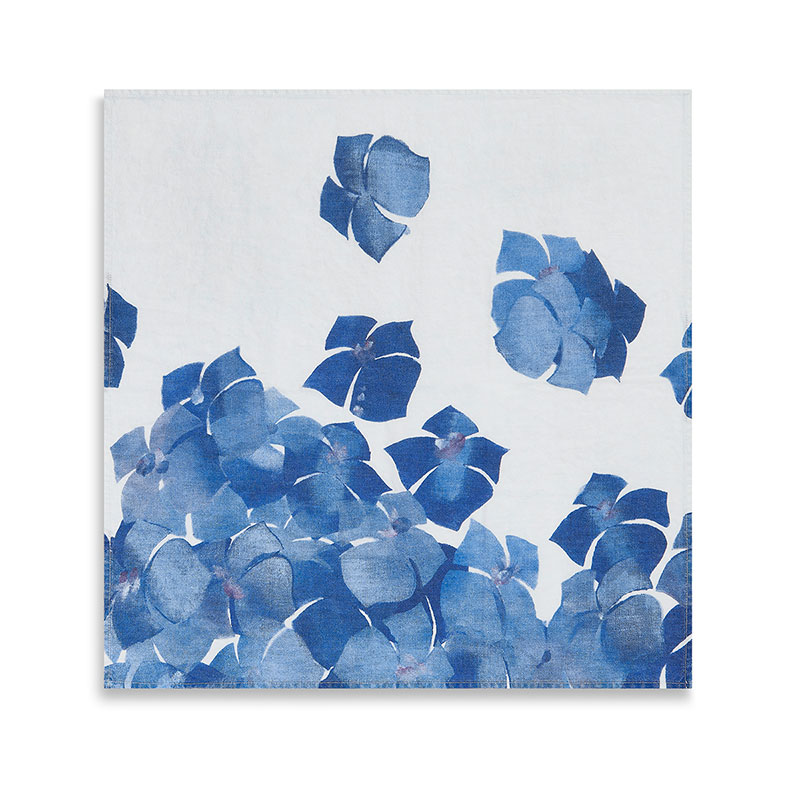 Hydrangea Linen Napkin, 50cm x 50cm, Blue-0