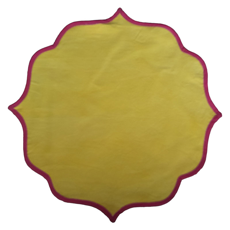 Ikat Placemat, D40cm, Yellow-0