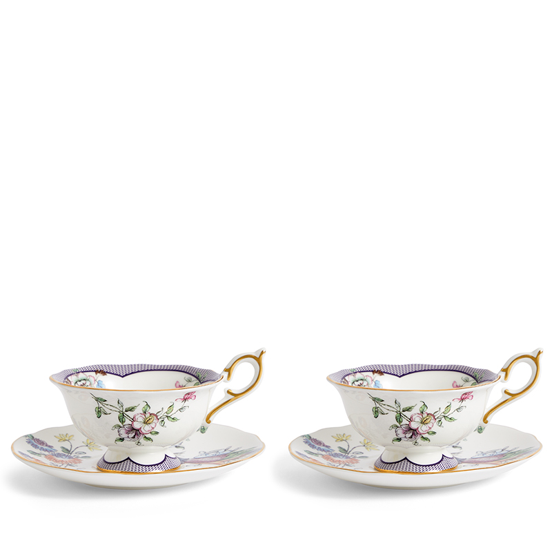 Fortune Set of 2 Teacups and Saucers, 150ml, Multi-0